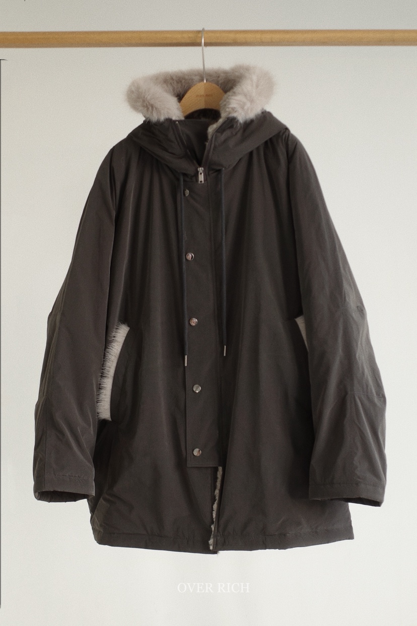 OVER RICH東大門㊣實拍女裝新品休閑熱賣25秋冬推薦長款棉服OVER RICH長款棉服圖色3