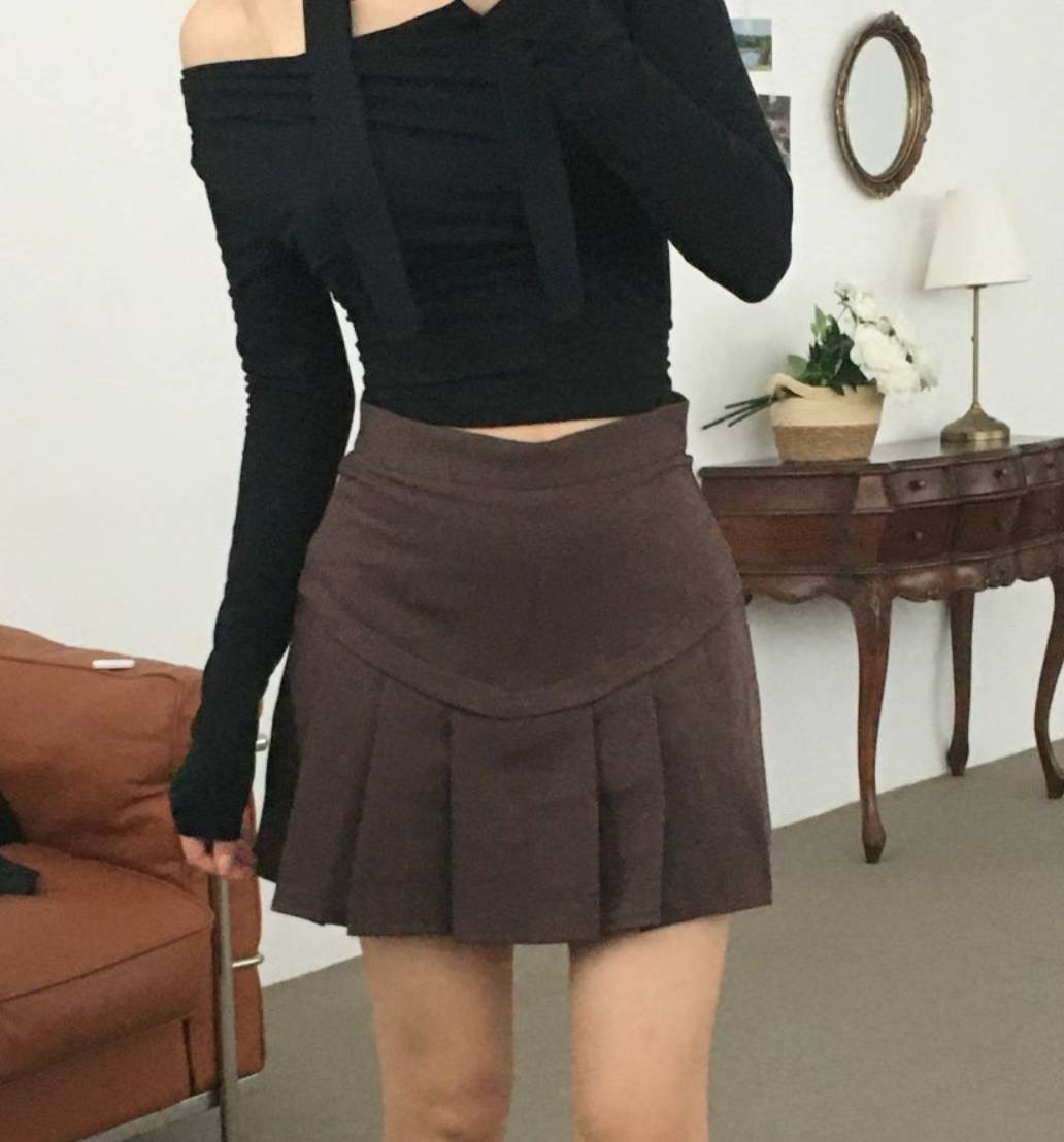 LAURENT韓國直郵㊣女裝新品25秋冬熱賣職業休閑人氣時尚短裙LAURENT短裙圖色3