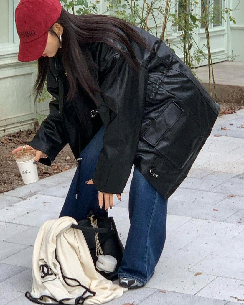 REVE CITE-L東大門㊣實拍女裝新款時尚休閑25秋冬人氣皮衣REVE CITE皮衣