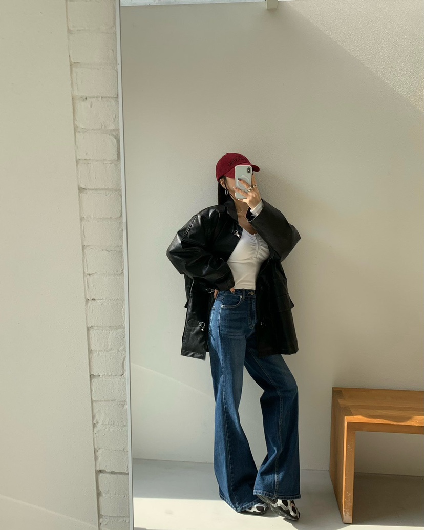 REVE CITE-L東大門㊣實拍女裝新款時尚休閑25秋冬人氣皮衣REVE CITE皮衣