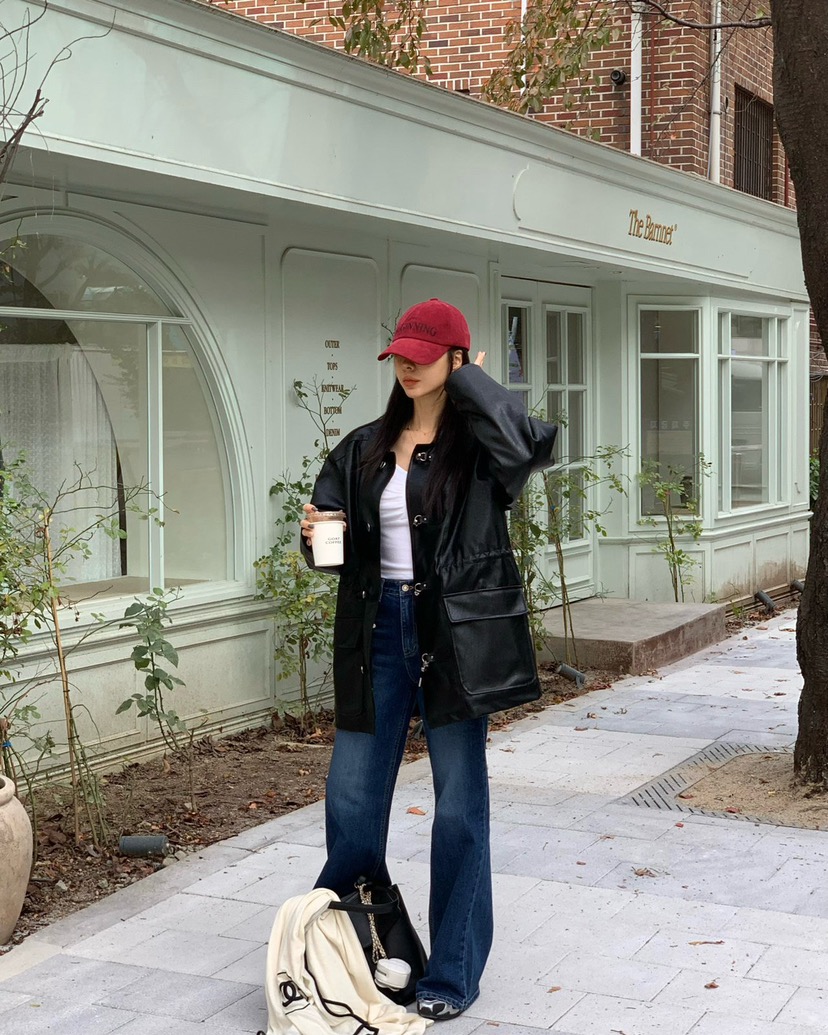 REVE CITE-L東大門㊣實拍女裝新款時尚休閑25秋冬人氣皮衣REVE CITE皮衣圖色1