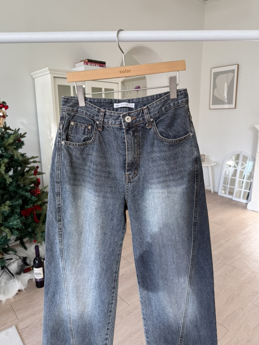 SOLAR東大門㊣代購女士新品休閑推薦時尚人氣職業25秋冬牛仔褲SOLAR牛仔褲