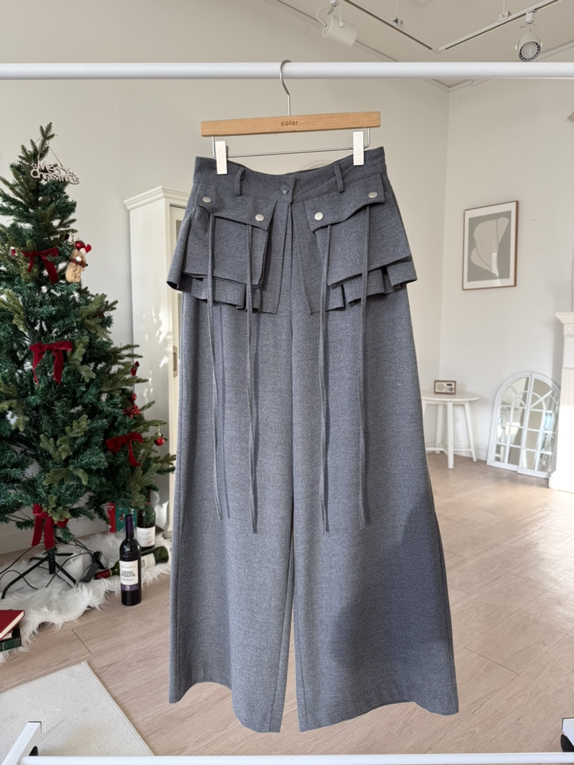 SOLAR東大門㊣代購女裝新款熱賣休閑推薦時尚職業休閑褲羊毛SOLAR休閑褲圖色1