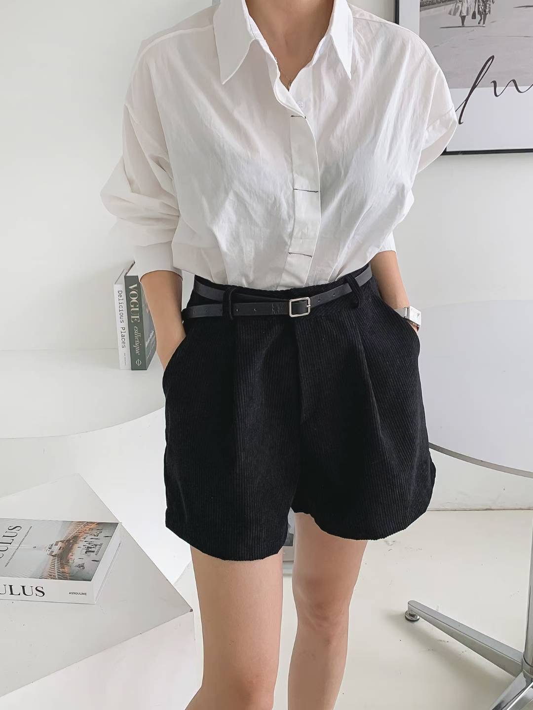 LAURENT東大門㊣代購女士新品時尚休閑25秋冬推薦短褲不含腰帶LAURENT短褲圖色3