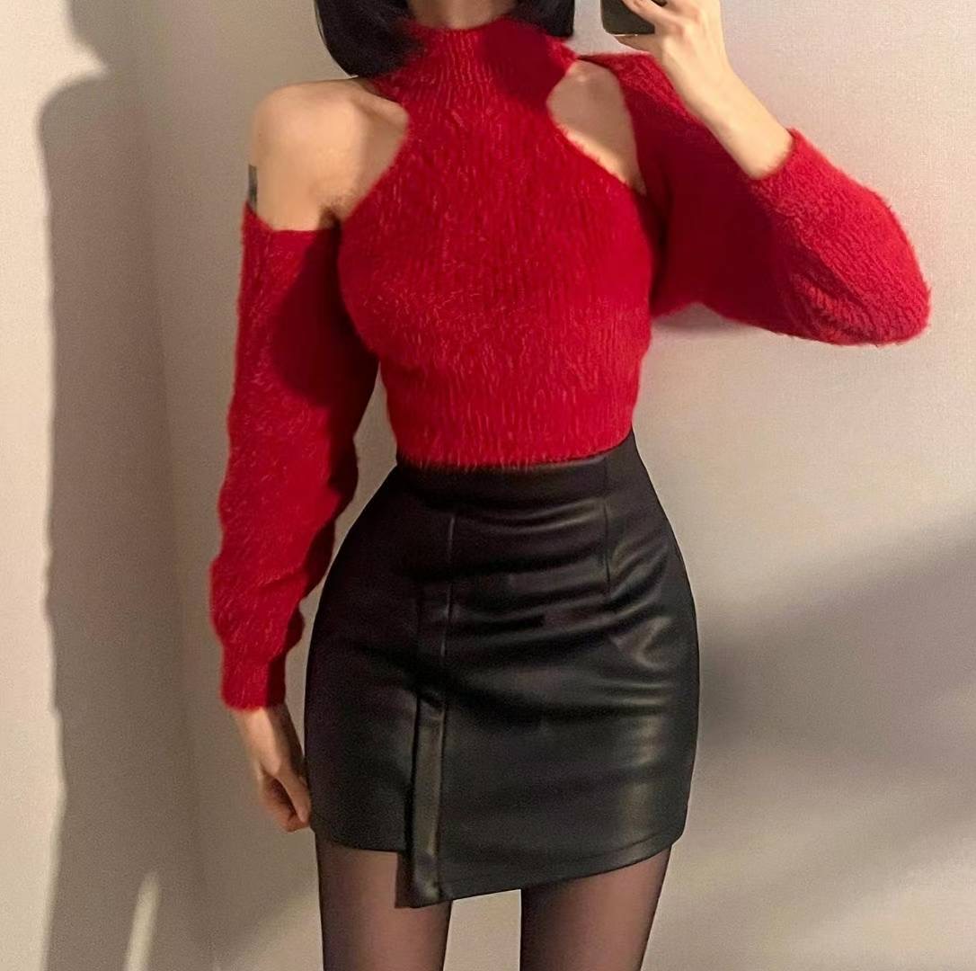 LAURENT東大門㊣直郵女士新品25秋冬時尚熱賣職業休閑短裙皮革LAURENT短裙圖色1