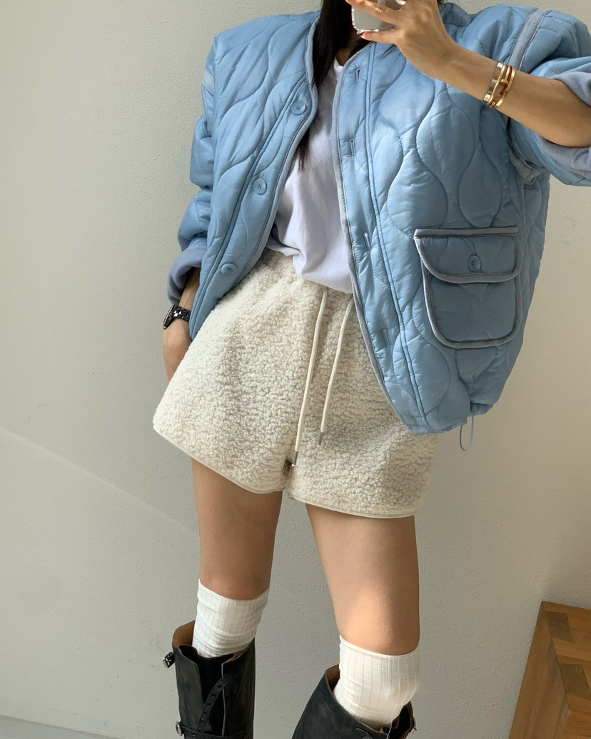 REVE CITE-L東大門㊣實拍女裝新品推薦熱賣人氣25秋冬短褲羊毛REVE CITE短褲