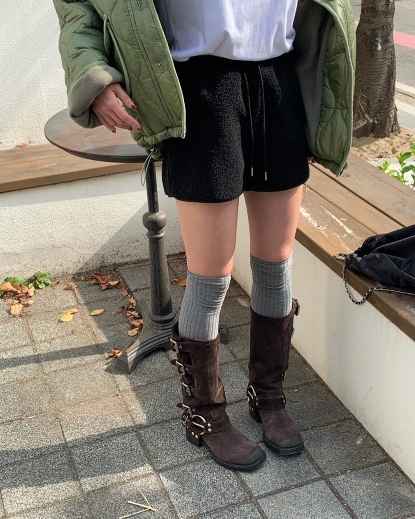 REVE CITE-L東大門㊣實拍女裝新品推薦熱賣人氣25秋冬短褲羊毛REVE CITE短褲