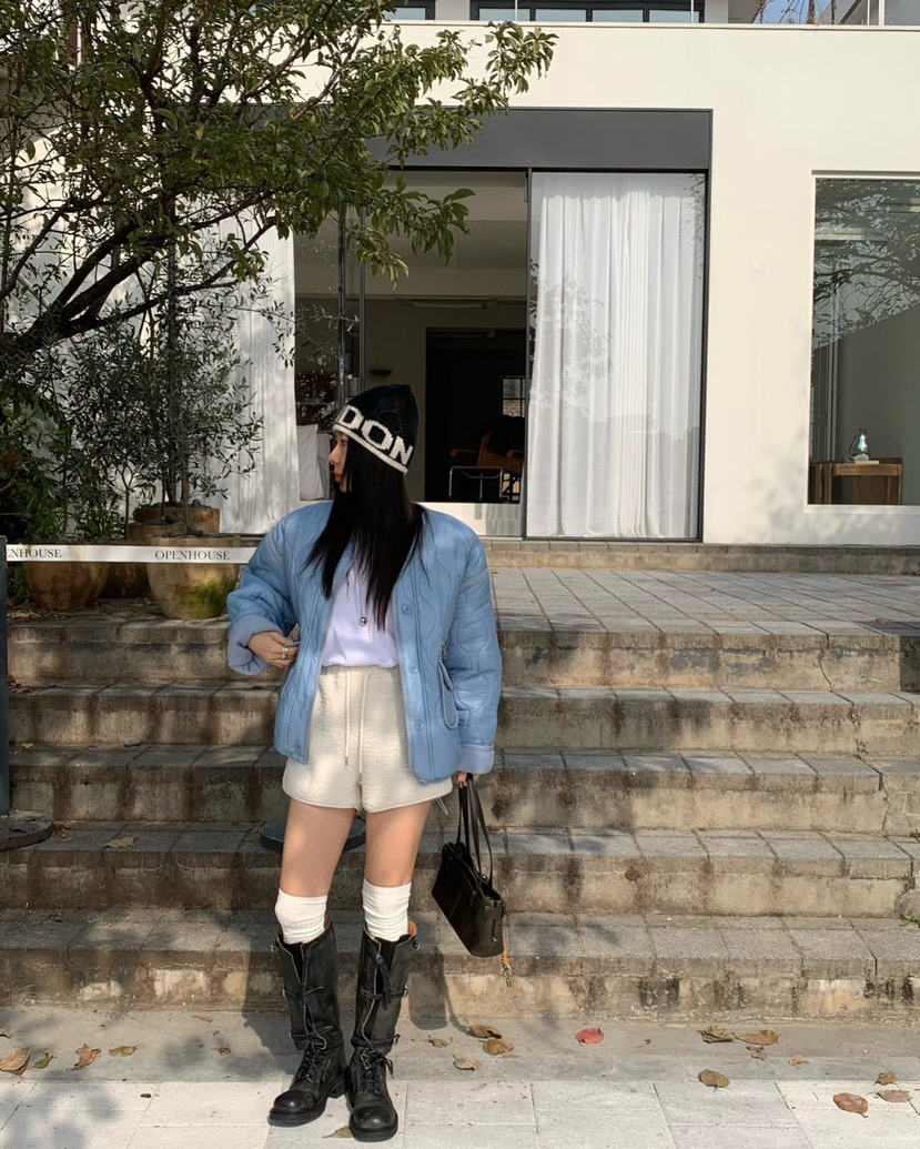 REVE CITE-L東大門㊣實拍女裝新品推薦熱賣人氣25秋冬短褲羊毛REVE CITE短褲