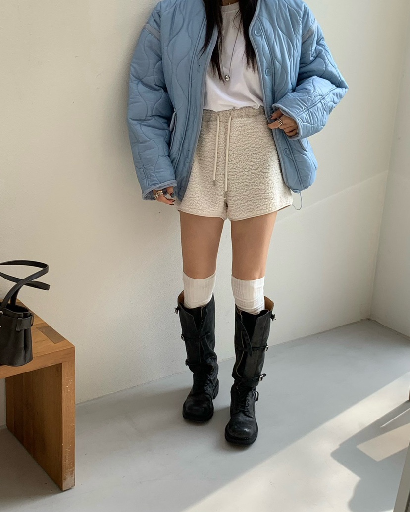 REVE CITE-L東大門㊣實拍女裝新品推薦熱賣人氣25秋冬短褲羊毛REVE CITE短褲