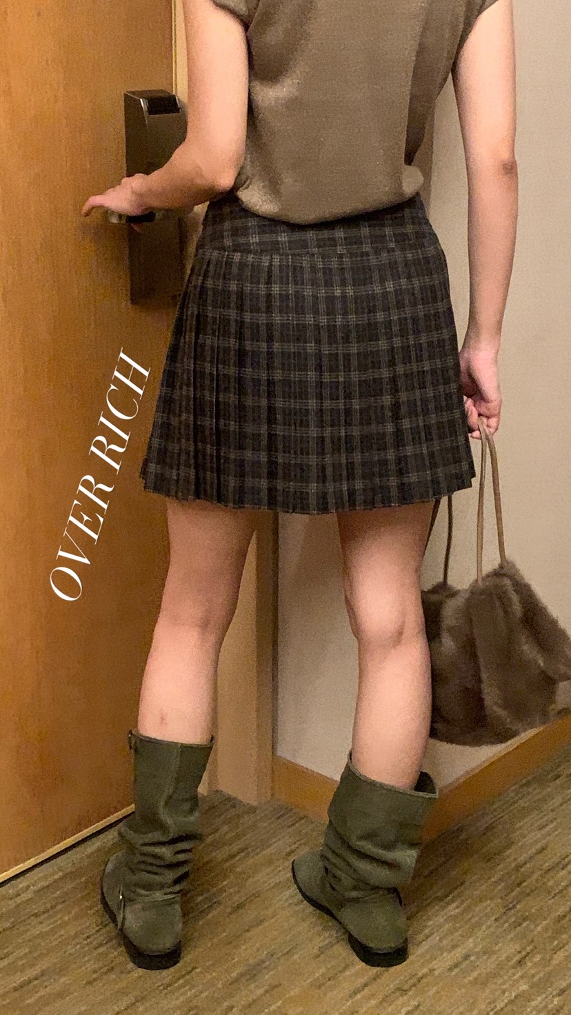 OVER RICH東大門㊣代購女士新款熱賣時尚職業25秋冬推薦短裙OVER RICH短裙
