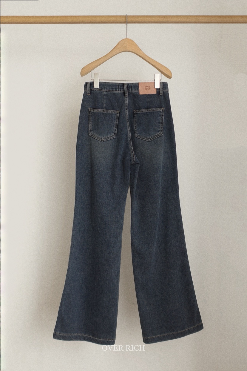 OVER RICH東大門㊣直郵女裝新品25秋冬職業推薦牛仔褲口袋OVER RICH牛仔褲