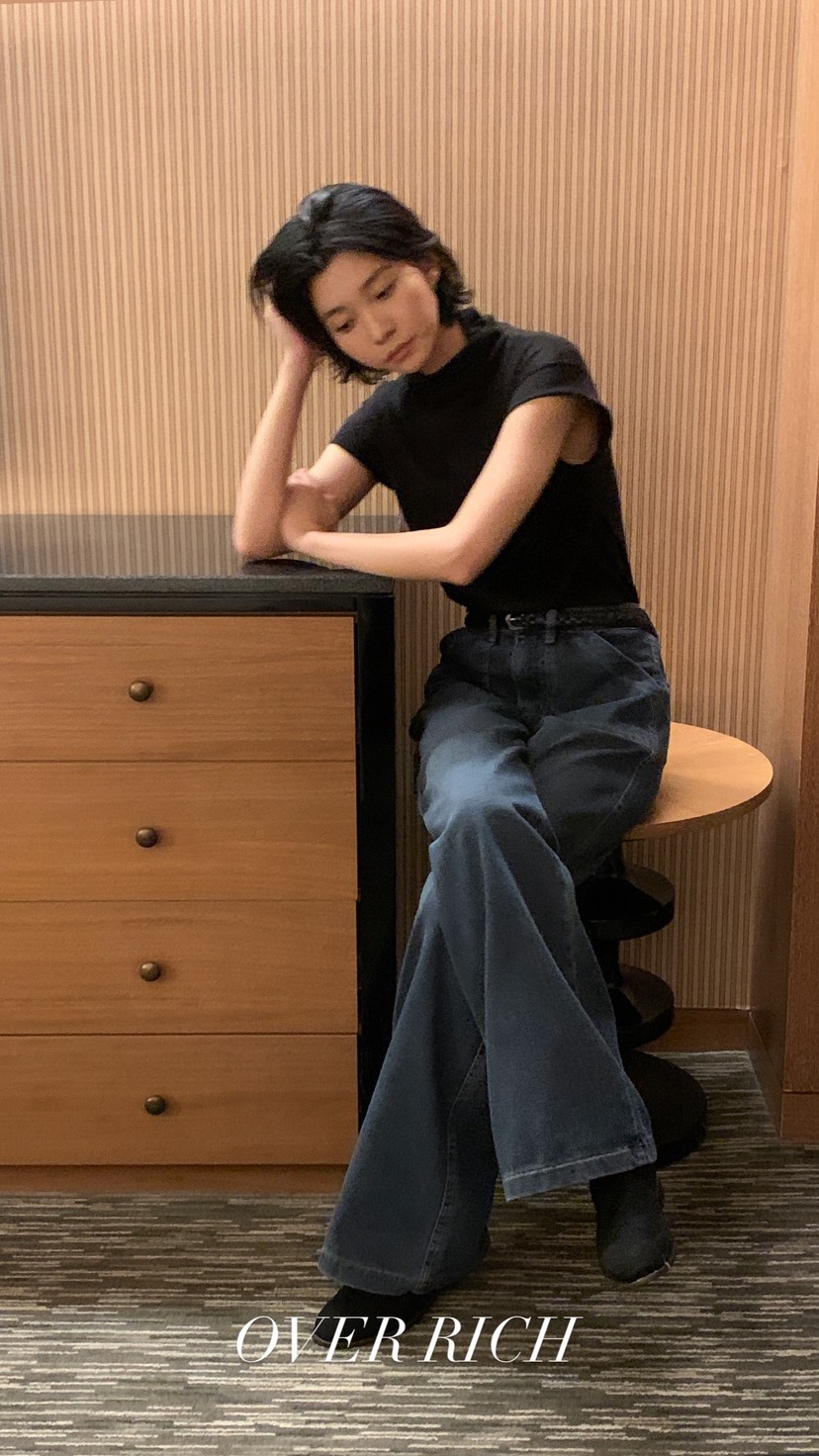 OVER RICH東大門㊣直郵女裝新品25秋冬職業推薦牛仔褲口袋OVER RICH牛仔褲