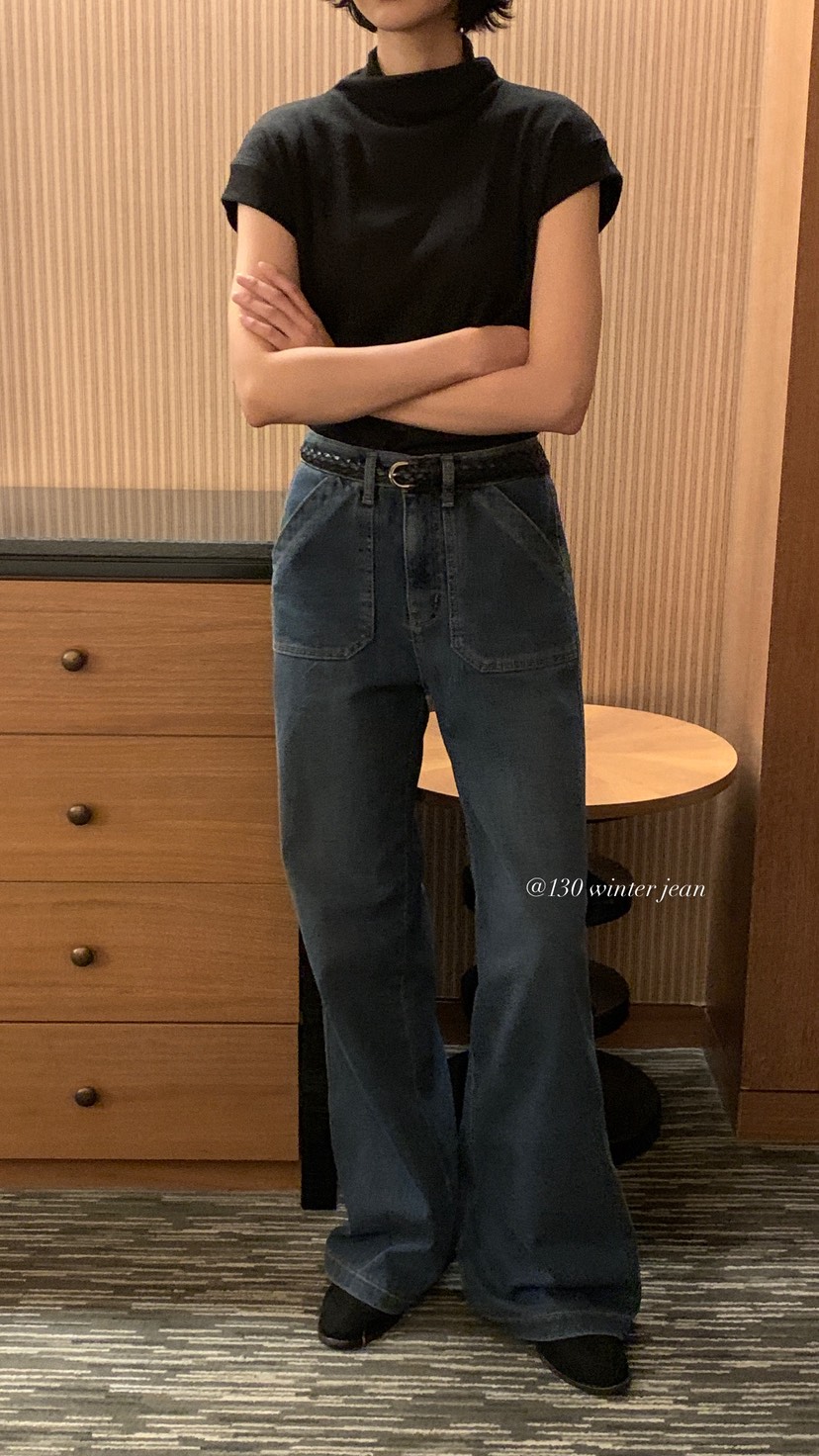 OVER RICH東大門㊣直郵女裝新品25秋冬職業推薦牛仔褲口袋OVER RICH牛仔褲
