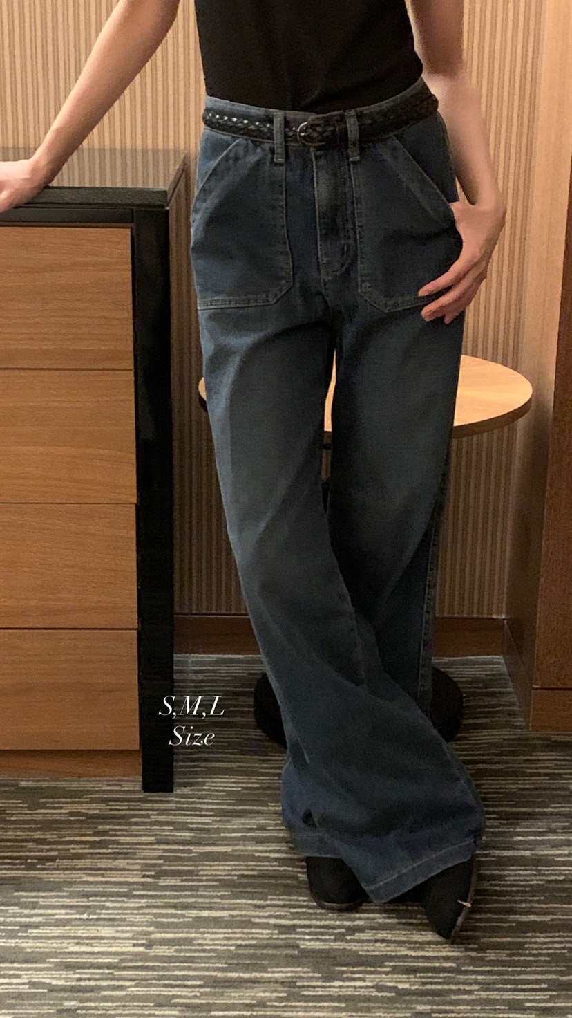 OVER RICH東大門㊣直郵女裝新品25秋冬職業推薦牛仔褲口袋OVER RICH牛仔褲