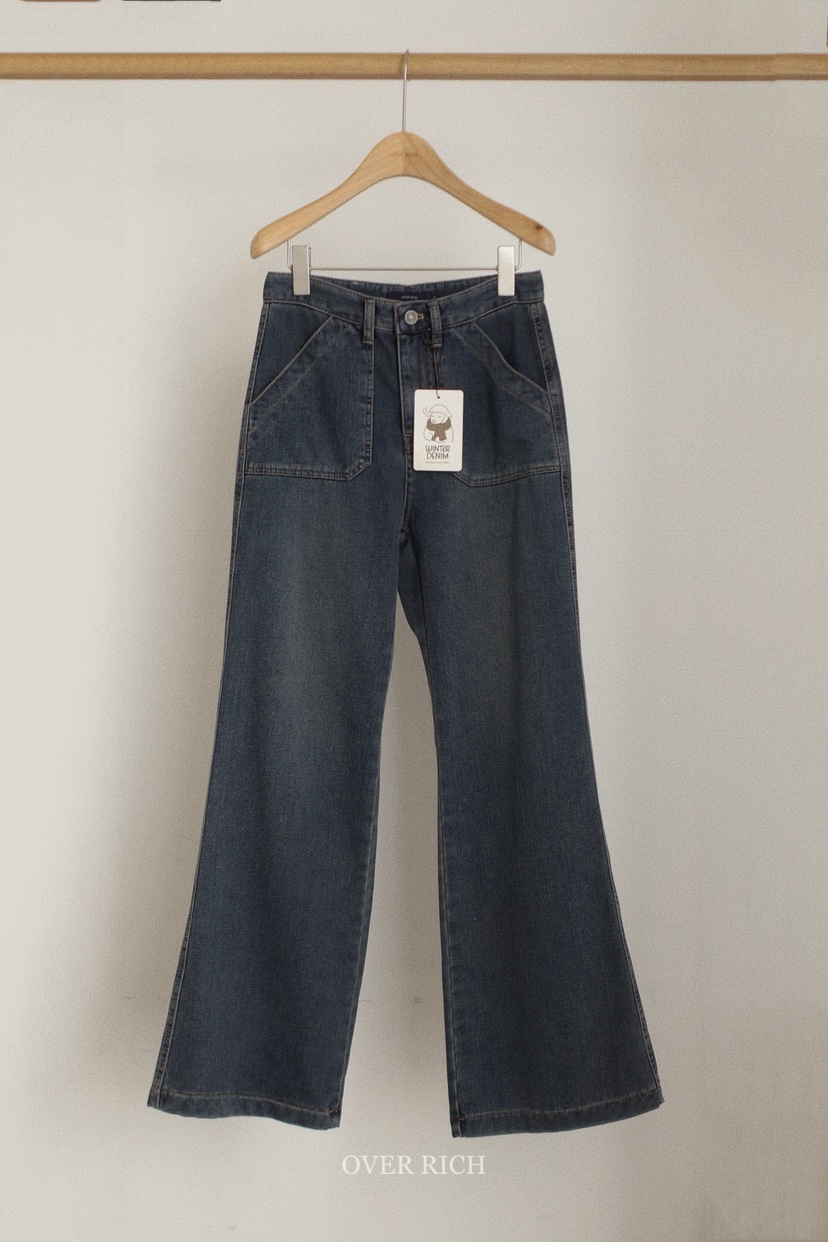 OVER RICH東大門㊣直郵女裝新品25秋冬職業推薦牛仔褲口袋OVER RICH牛仔褲圖色1