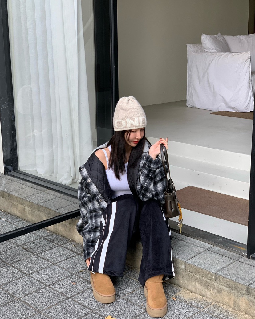 REVE CITE-L韓國代購㊣女裝新款休閑人氣職業推薦休閑褲絲絨REVE CITE休閑褲