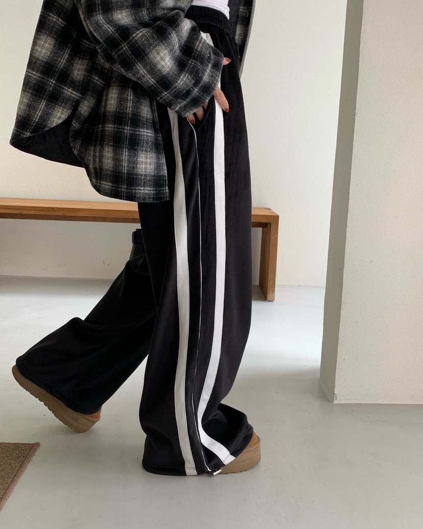 REVE CITE-L韓國代購㊣女裝新款休閑人氣職業推薦休閑褲絲絨REVE CITE休閑褲