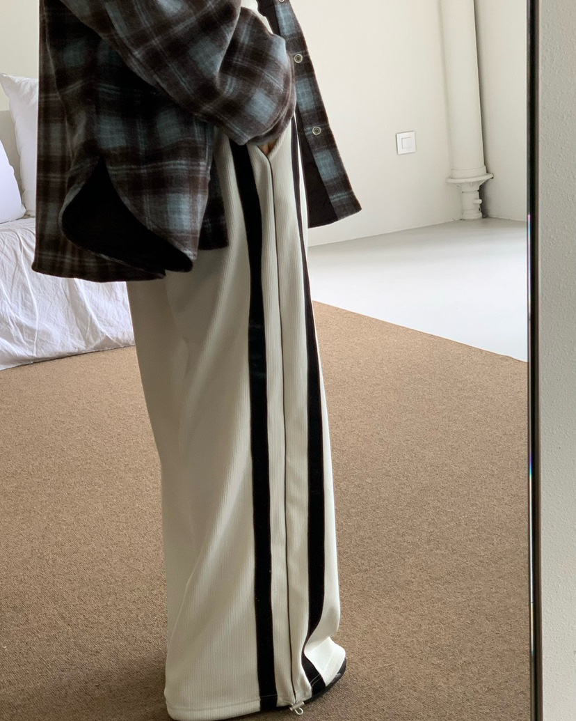 REVE CITE-L韓國代購㊣女裝新款休閑人氣職業推薦休閑褲絲絨REVE CITE休閑褲