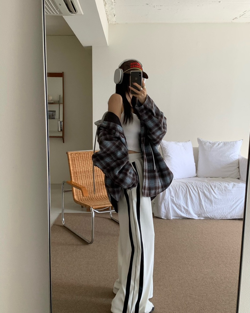 REVE CITE-L韓國代購㊣女裝新款休閑人氣職業推薦休閑褲絲絨REVE CITE休閑褲