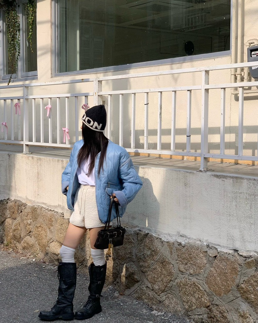 REVE CITE-L東大門㊣代購女裝新品熱賣人氣職業短款棉服絎縫REVE CITE短款棉服