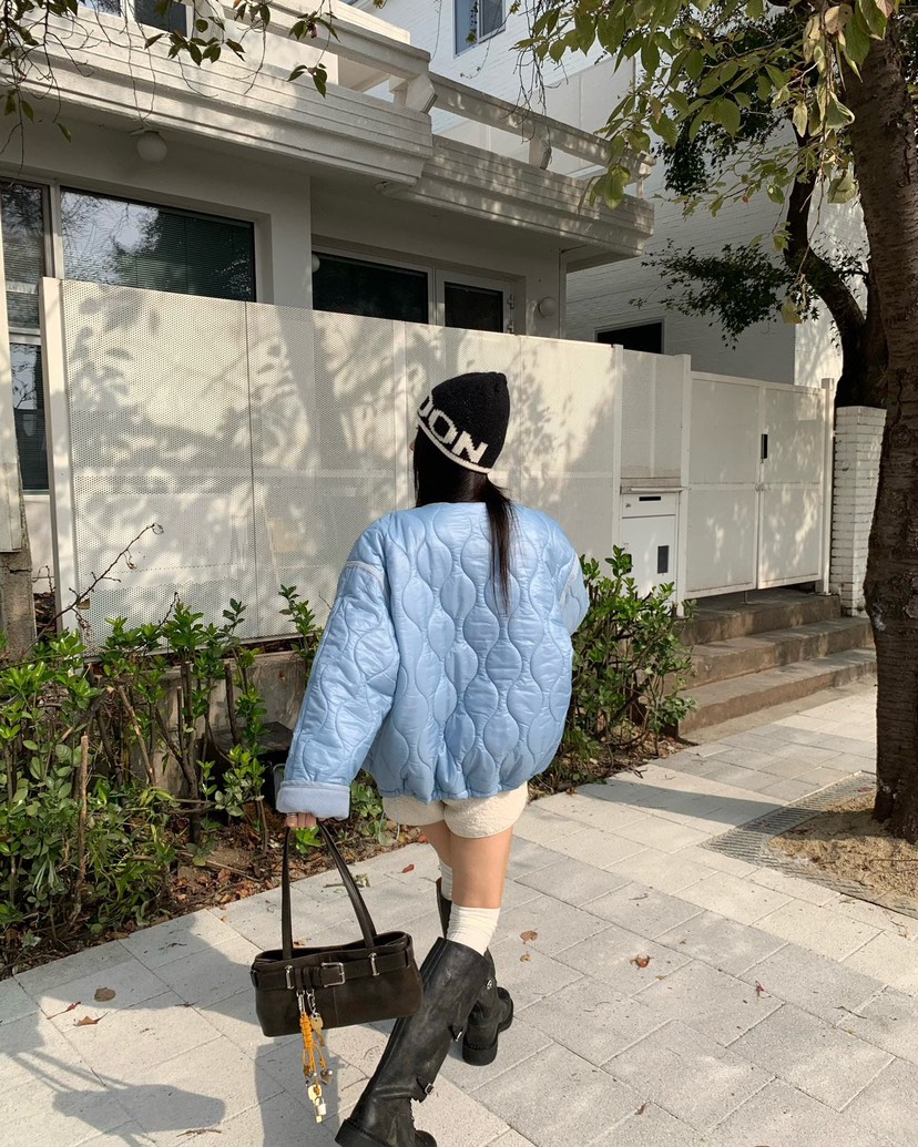 REVE CITE-L東大門㊣代購女裝新品熱賣人氣職業短款棉服絎縫REVE CITE短款棉服