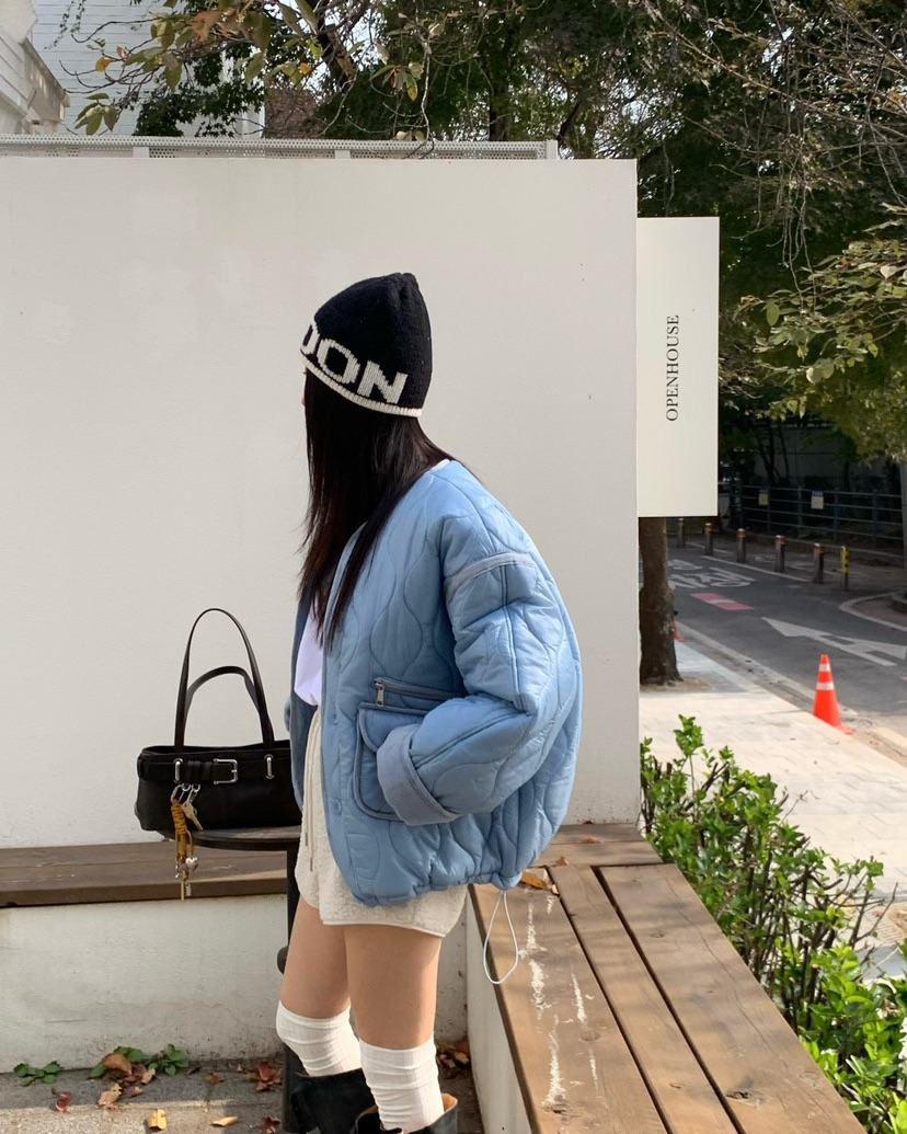 REVE CITE-L東大門㊣代購女裝新品熱賣人氣職業短款棉服絎縫REVE CITE短款棉服