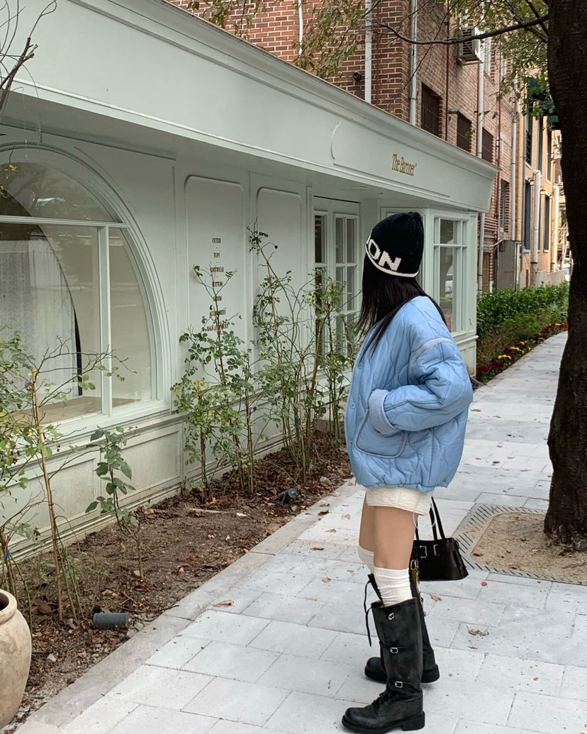 REVE CITE-L東大門㊣代購女裝新品熱賣人氣職業短款棉服絎縫REVE CITE短款棉服