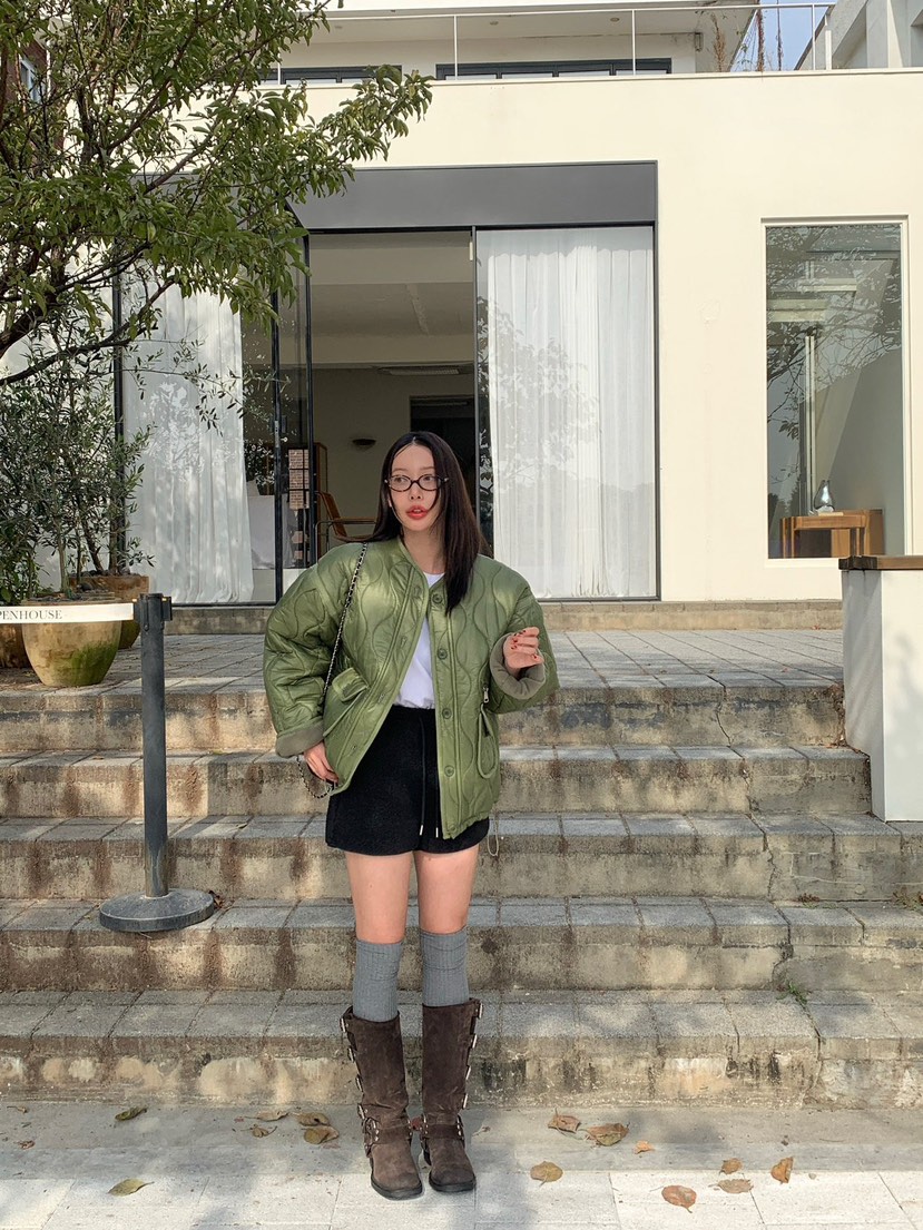 REVE CITE-L東大門㊣代購女裝新品熱賣人氣職業短款棉服絎縫REVE CITE短款棉服