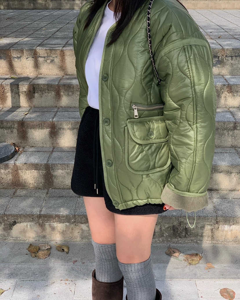 REVE CITE-L東大門㊣代購女裝新品熱賣人氣職業短款棉服絎縫REVE CITE短款棉服