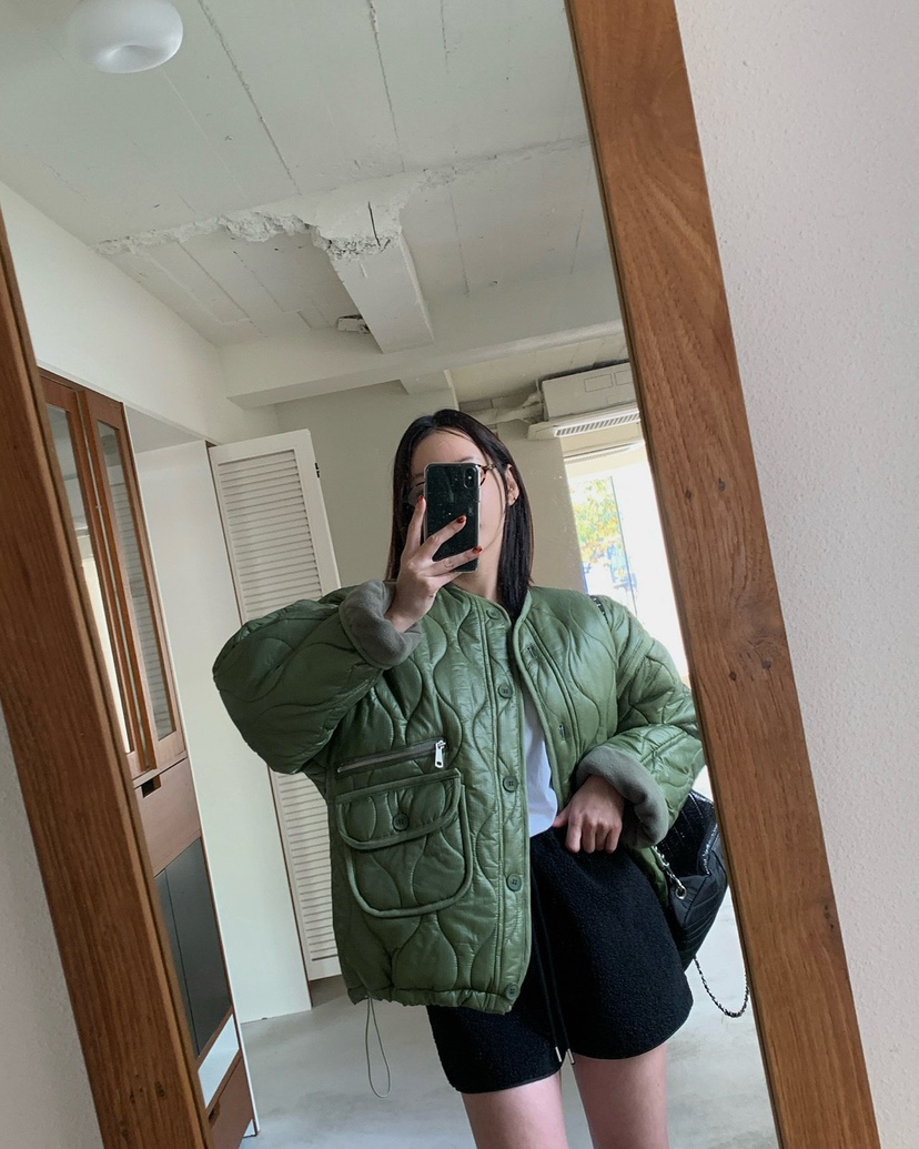 REVE CITE-L東大門㊣代購女裝新品熱賣人氣職業短款棉服絎縫REVE CITE短款棉服