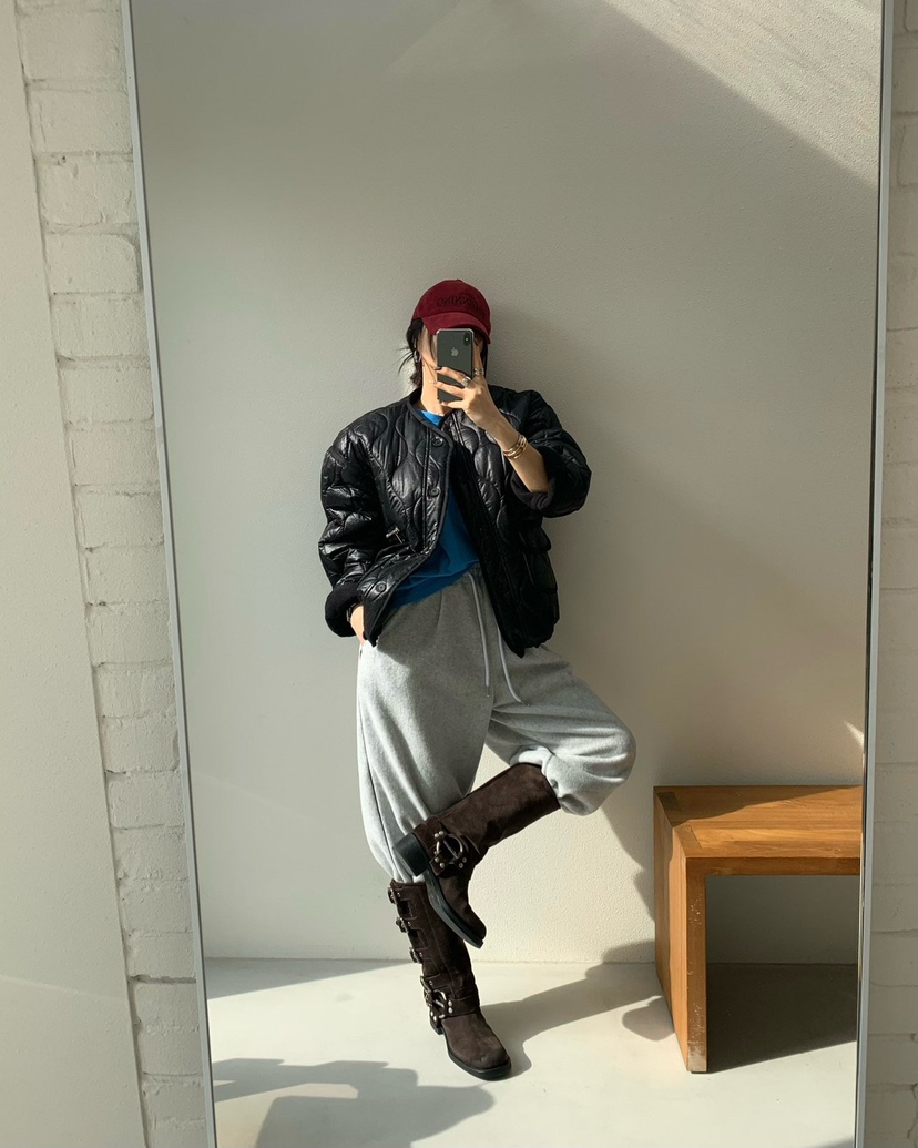 REVE CITE-L東大門㊣代購女裝新品熱賣人氣職業短款棉服絎縫REVE CITE短款棉服