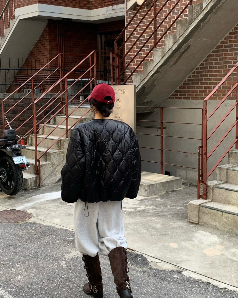 REVE CITE-L東大門㊣代購女裝新品熱賣人氣職業短款棉服絎縫REVE CITE短款棉服