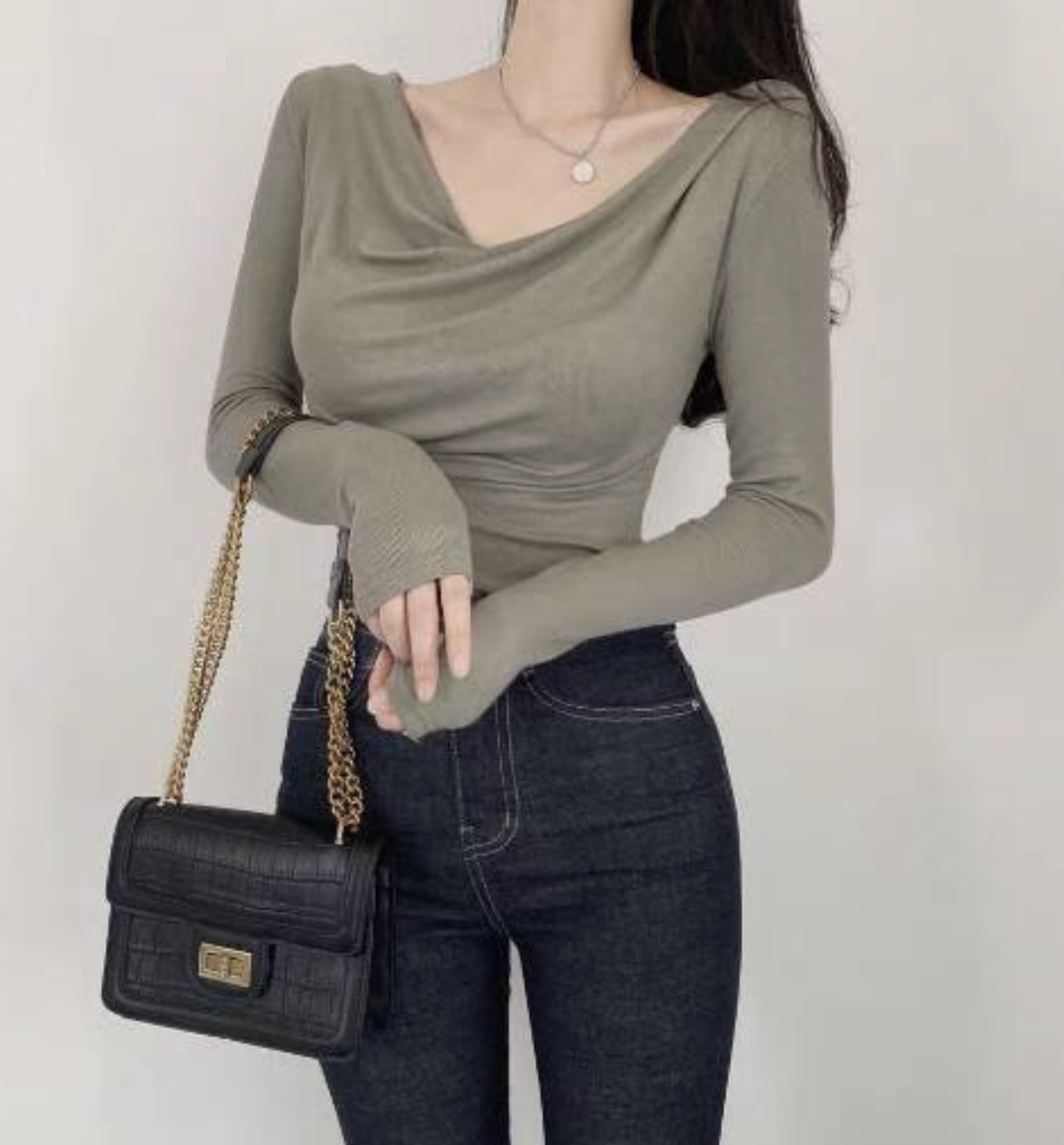 LAURENT東大門㊣代購女士新品休閑推薦職業熱賣25秋冬長袖T恤LAURENT長袖T恤圖色4