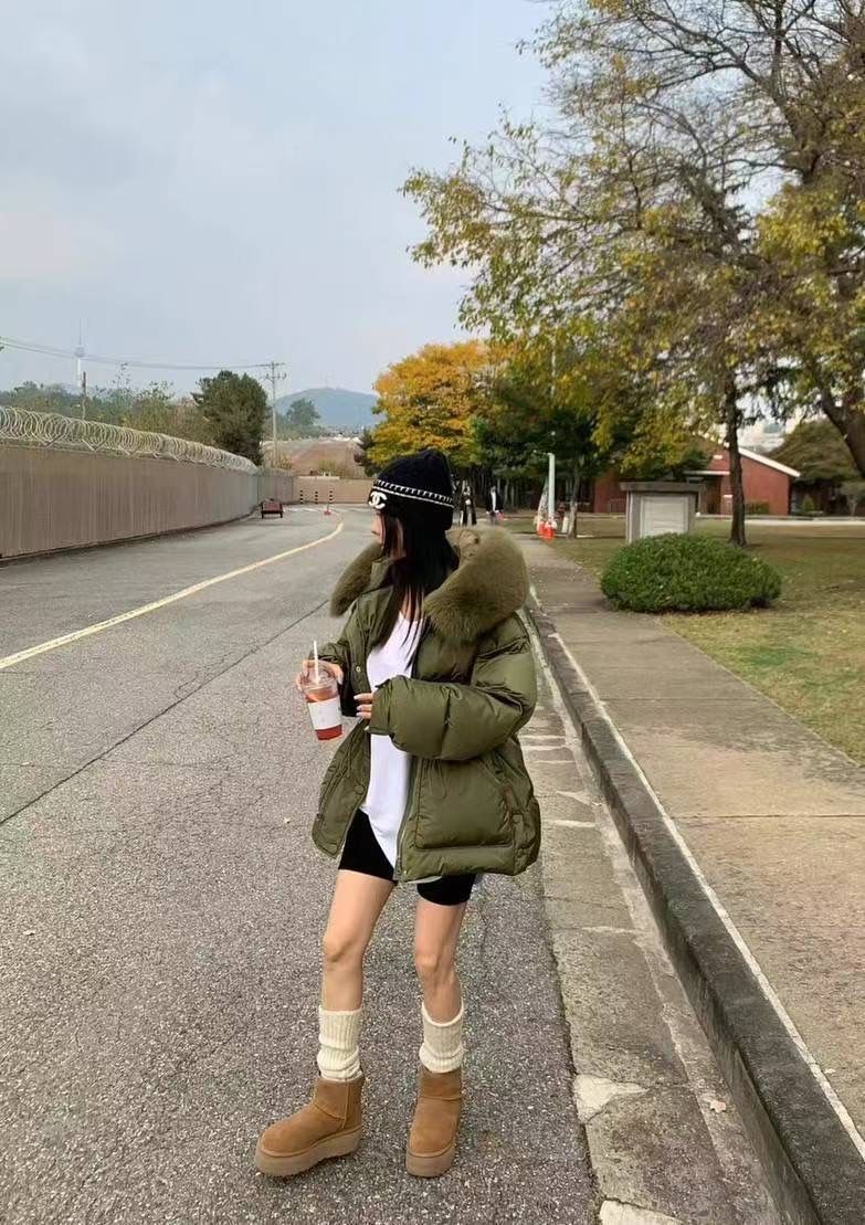 LAURENT東大門㊣代購女裝新款休閑人氣熱賣時尚職業短款棉服絨LAURENT短款棉服圖色3