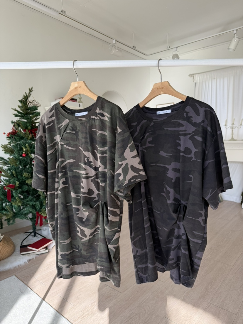 SOLAR韓國代購㊣女士新品時尚職業休閑人氣熱賣推薦T恤迷彩SOLART恤