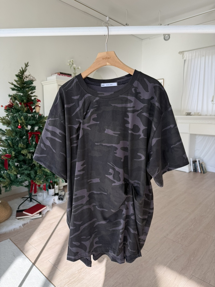 SOLAR韓國代購㊣女士新品時尚職業休閑人氣熱賣推薦T恤迷彩SOLART恤圖色2