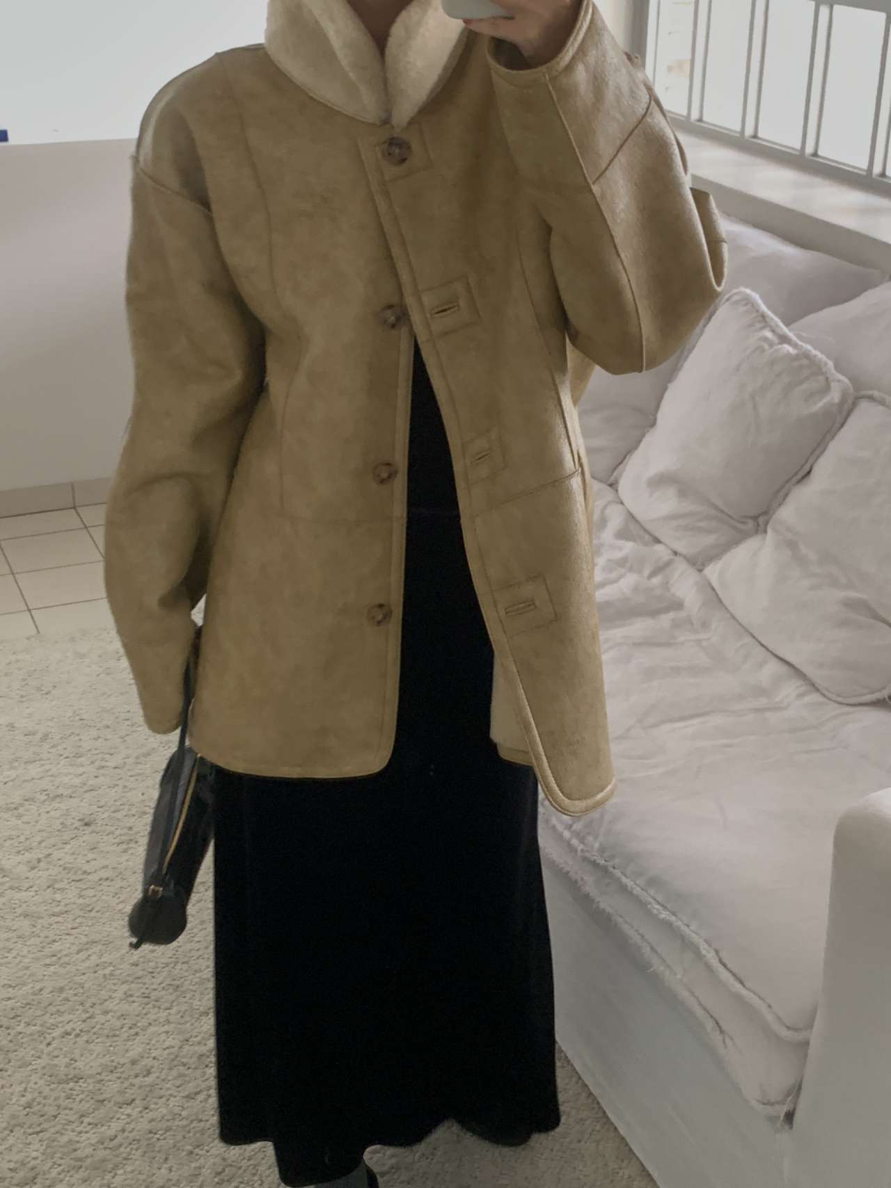 MIELLE-미엘르-OT韓國直郵㊣女裝新款人氣休閑短款大衣雙面MIELLE-미엘르-OT短款大衣圖色2