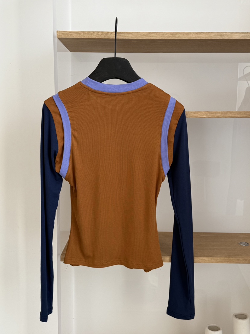 LARCENCICL東大門㊣實拍女士新款休閑25秋冬職業長袖T恤假兩件LARCENCICL長袖T恤