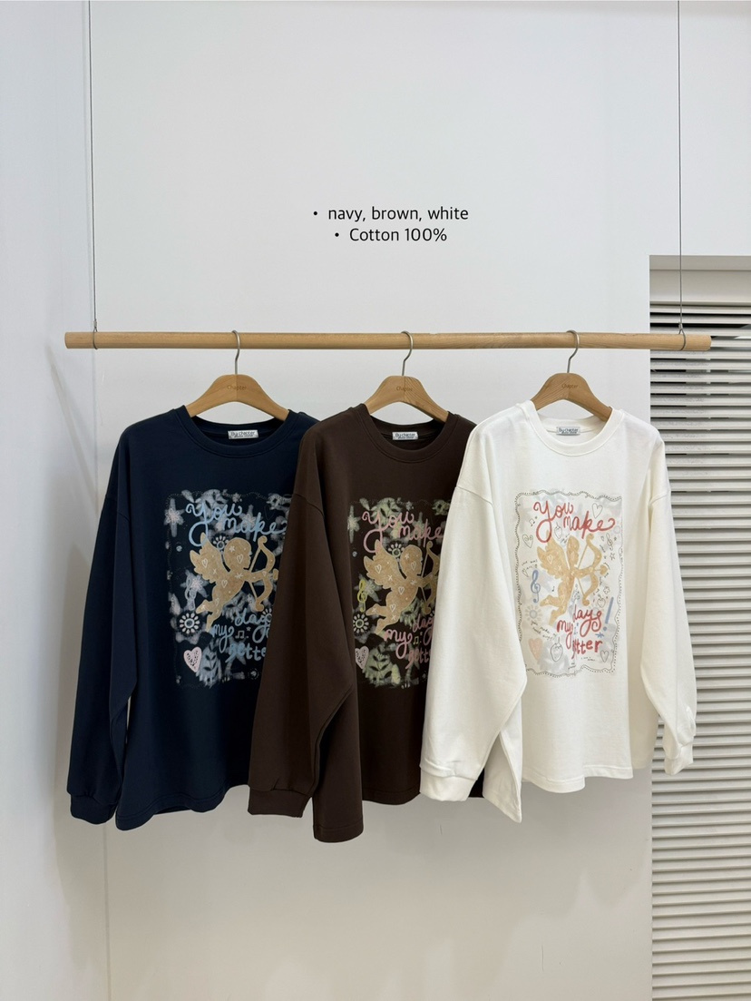 BY CHAPTER東大門㊣直郵女裝新品職業推薦25秋冬休閑長袖T恤BY Chapter長袖T恤