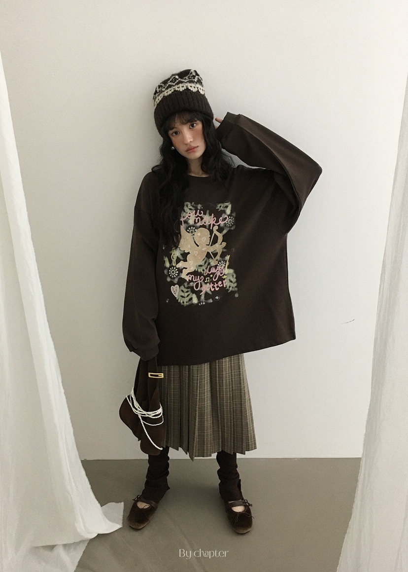 BY CHAPTER東大門㊣直郵女裝新品職業推薦25秋冬休閑長袖T恤BY Chapter長袖T恤