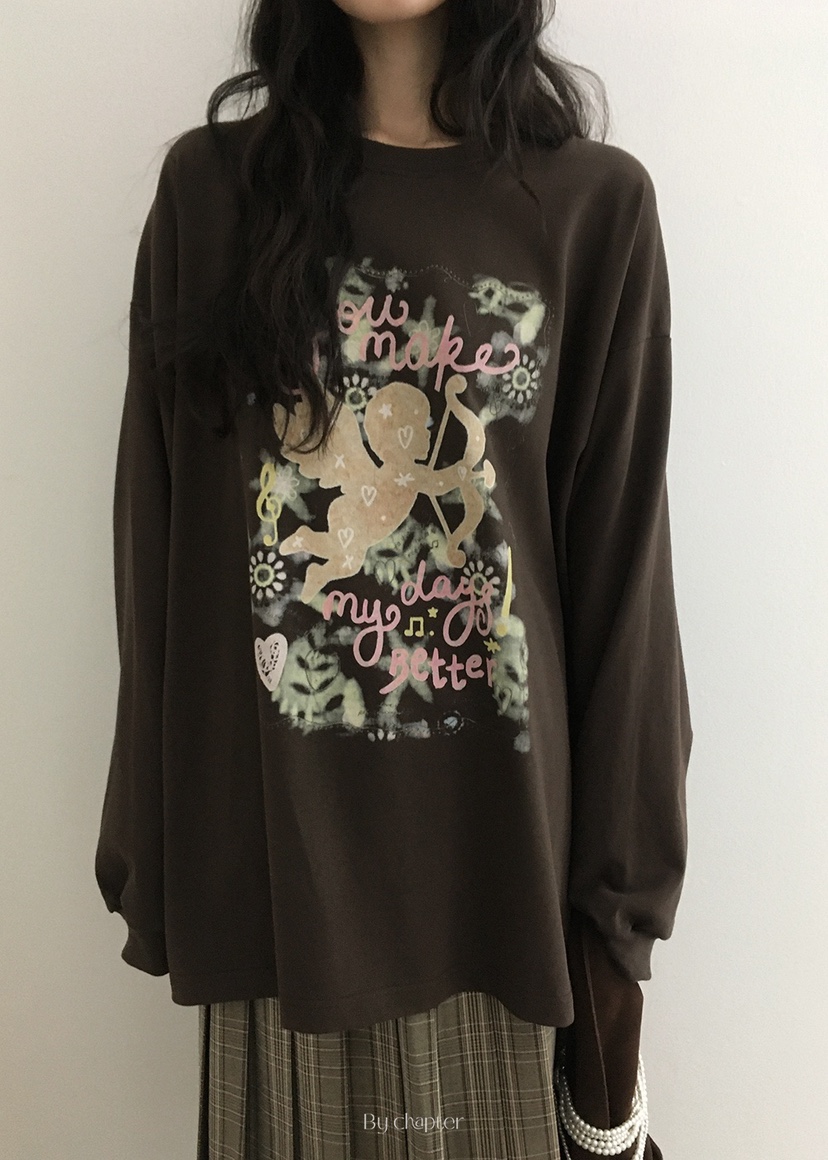 BY CHAPTER東大門㊣直郵女裝新品職業推薦25秋冬休閑長袖T恤BY Chapter長袖T恤