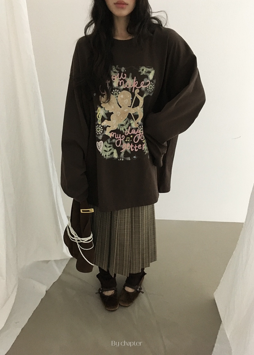 BY CHAPTER東大門㊣直郵女裝新品職業推薦25秋冬休閑長袖T恤BY Chapter長袖T恤