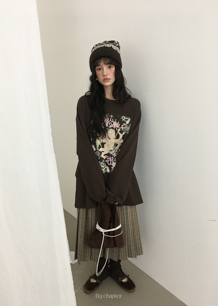 BY CHAPTER東大門㊣直郵女裝新品職業推薦25秋冬休閑長袖T恤BY Chapter長袖T恤