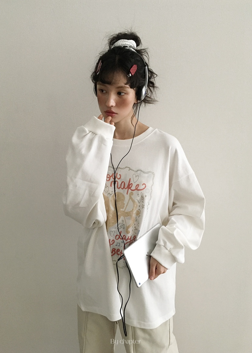 BY CHAPTER東大門㊣直郵女裝新品職業推薦25秋冬休閑長袖T恤BY Chapter長袖T恤