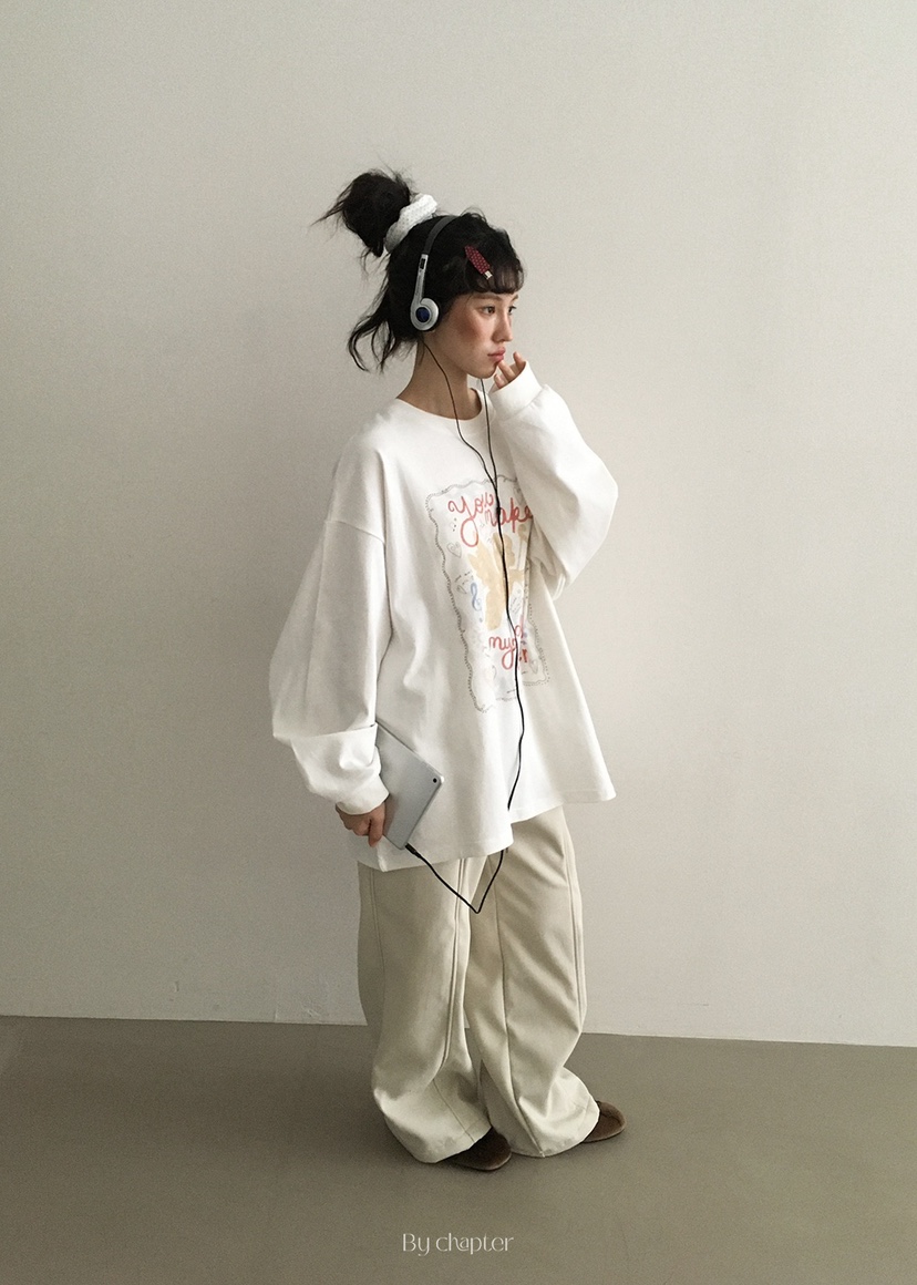 BY CHAPTER東大門㊣直郵女裝新品職業推薦25秋冬休閑長袖T恤BY Chapter長袖T恤