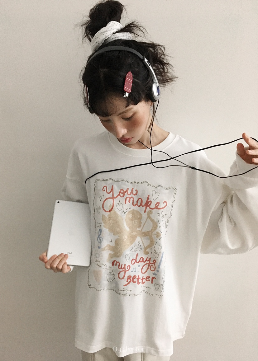 BY CHAPTER東大門㊣直郵女裝新品職業推薦25秋冬休閑長袖T恤BY Chapter長袖T恤