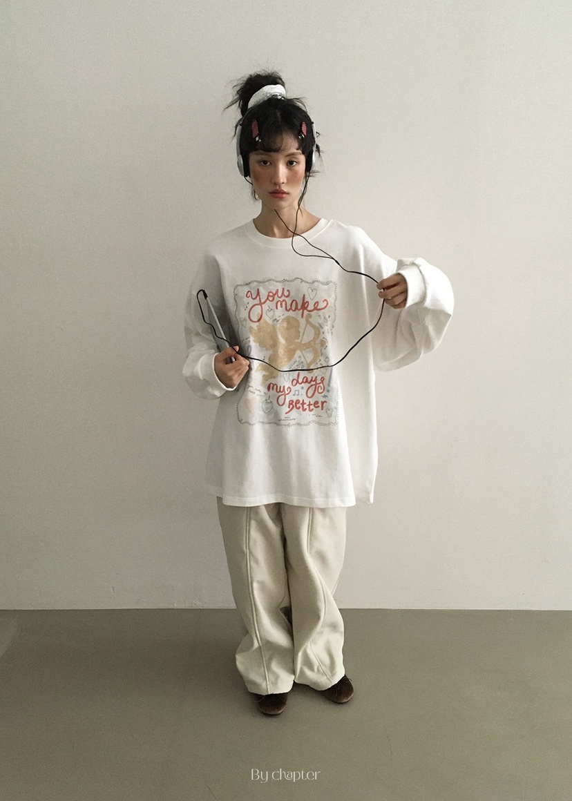 BY CHAPTER東大門㊣直郵女裝新品職業推薦25秋冬休閑長袖T恤BY Chapter長袖T恤