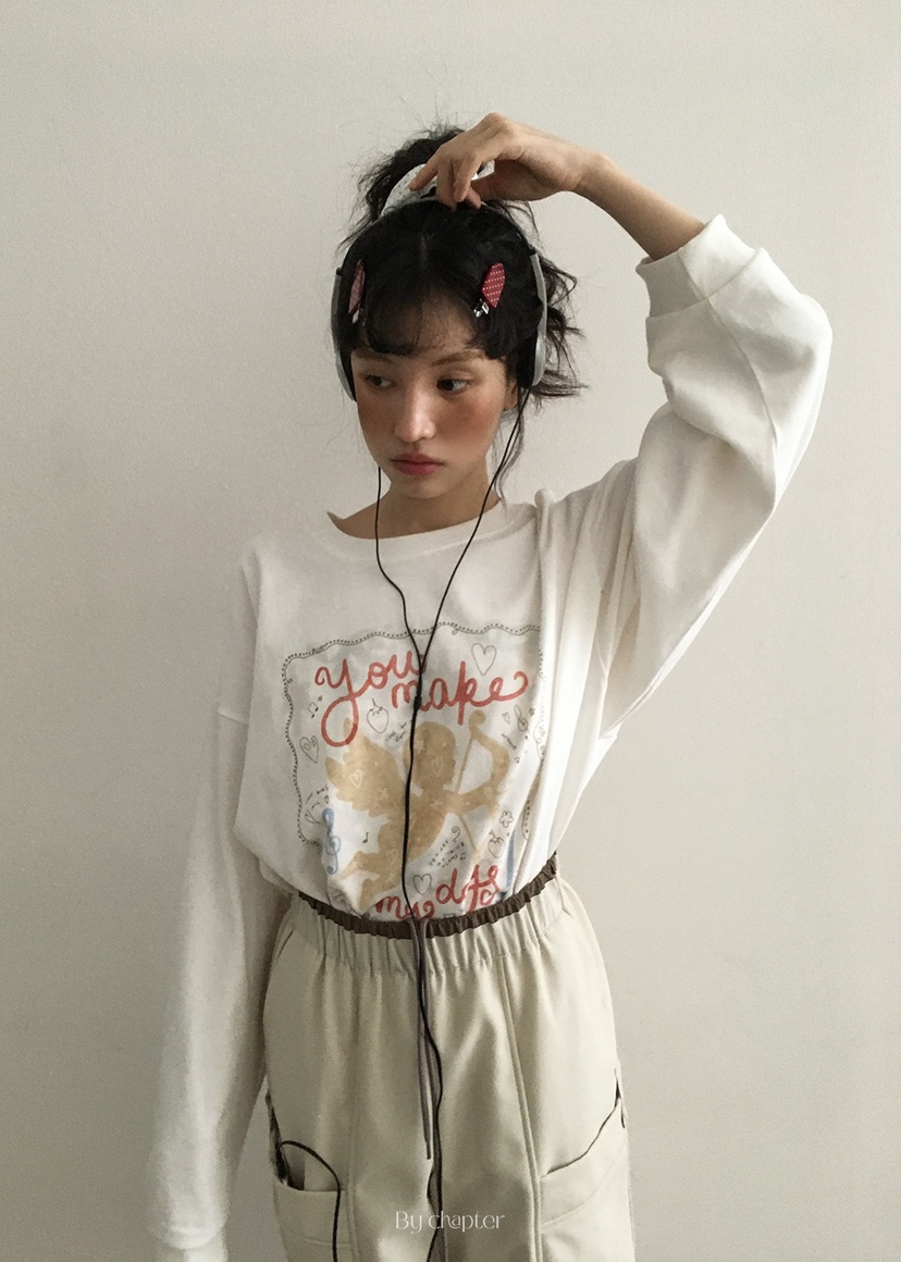 BY CHAPTER東大門㊣直郵女裝新品職業推薦25秋冬休閑長袖T恤BY Chapter長袖T恤