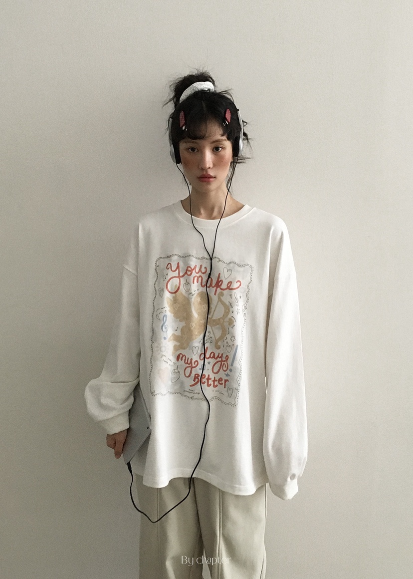 BY CHAPTER東大門㊣直郵女裝新品職業推薦25秋冬休閑長袖T恤BY Chapter長袖T恤圖色1