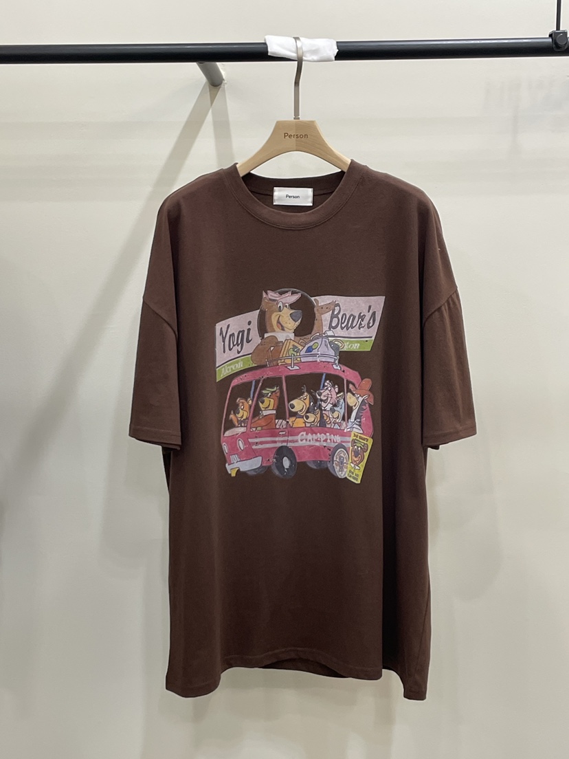 PERSON東大門㊣直郵女裝新款推薦休閑25秋冬熱賣人氣T恤復古PERSONT恤圖色3